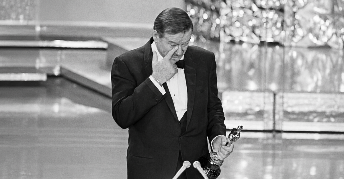 John "Duke" Wayne's acceptance speech at the 42nd annual presentation of awards by the Academy of Motion Picture Arts and Sciences. He was named the best actor of 1969 for his role in "True Grit."