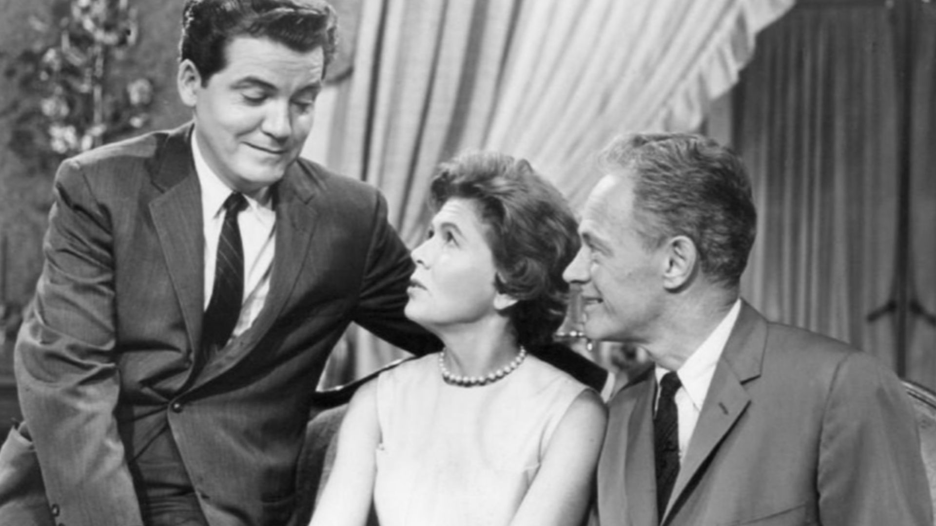 Cast photo from the television daytime drama Young Doctor Malone. From left-John Connell, Augusta Dabney, William Prince.