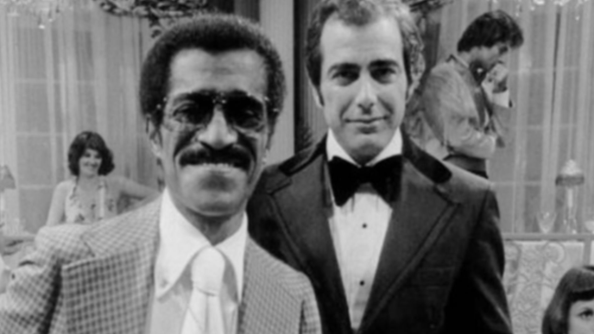 Publicity photo from the television daytime drama Love of Life.  Sammy Davis, Jr. is shown with Jerry Lacy in a guest-starring role.