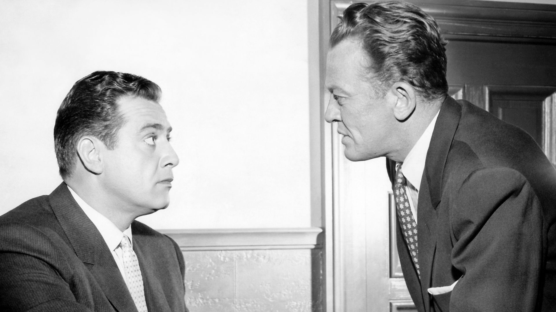 Photograph of Raymond Burr and William Talman the CBS-TV series Perry Mason