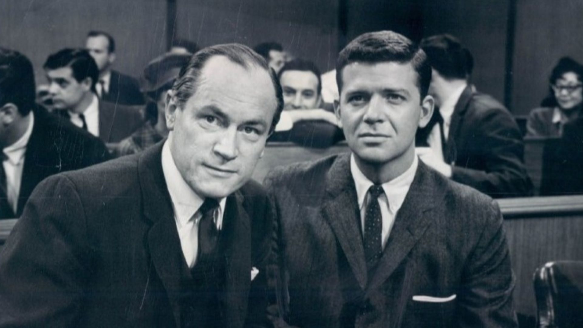 Publicity photo of The Defenders.  The cast in this photo are E. G. Marshall and Robert Reed.