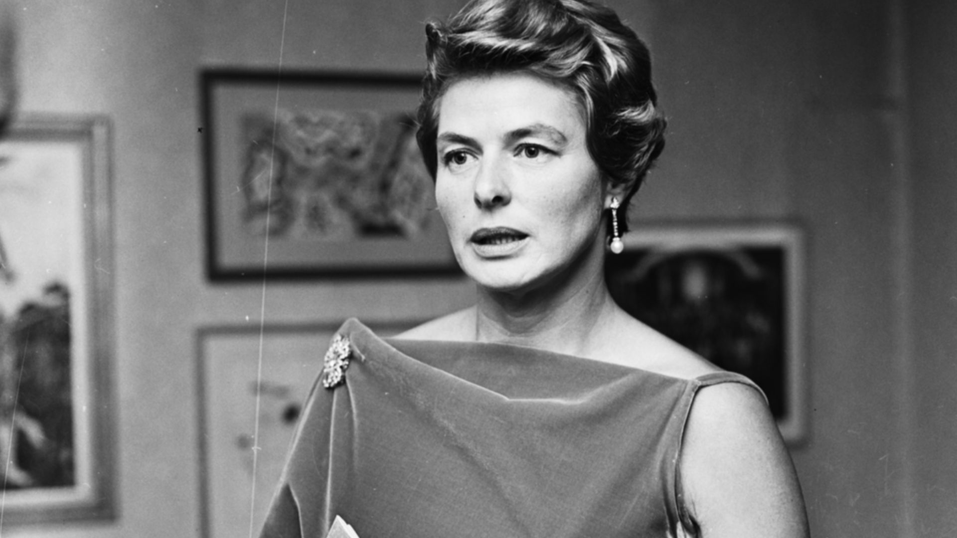 Photograph of the Swedish actor Ingrid Bergman. (NOTE: Image may be flipped horizontally (mirror image). This should be inspected and verified.)