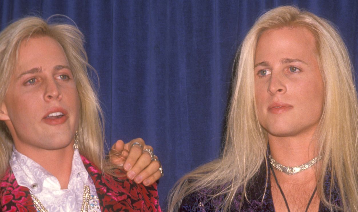 SANTA MONICA,CA - NOVEMBER 26: Musicians Matthew Nelson and Gunnar Nelson attend the First Annual Billboard Music Awards on November 26, 1990 at The Barker Hangar at The Santa Monica Air Center in Santa Monica, California.