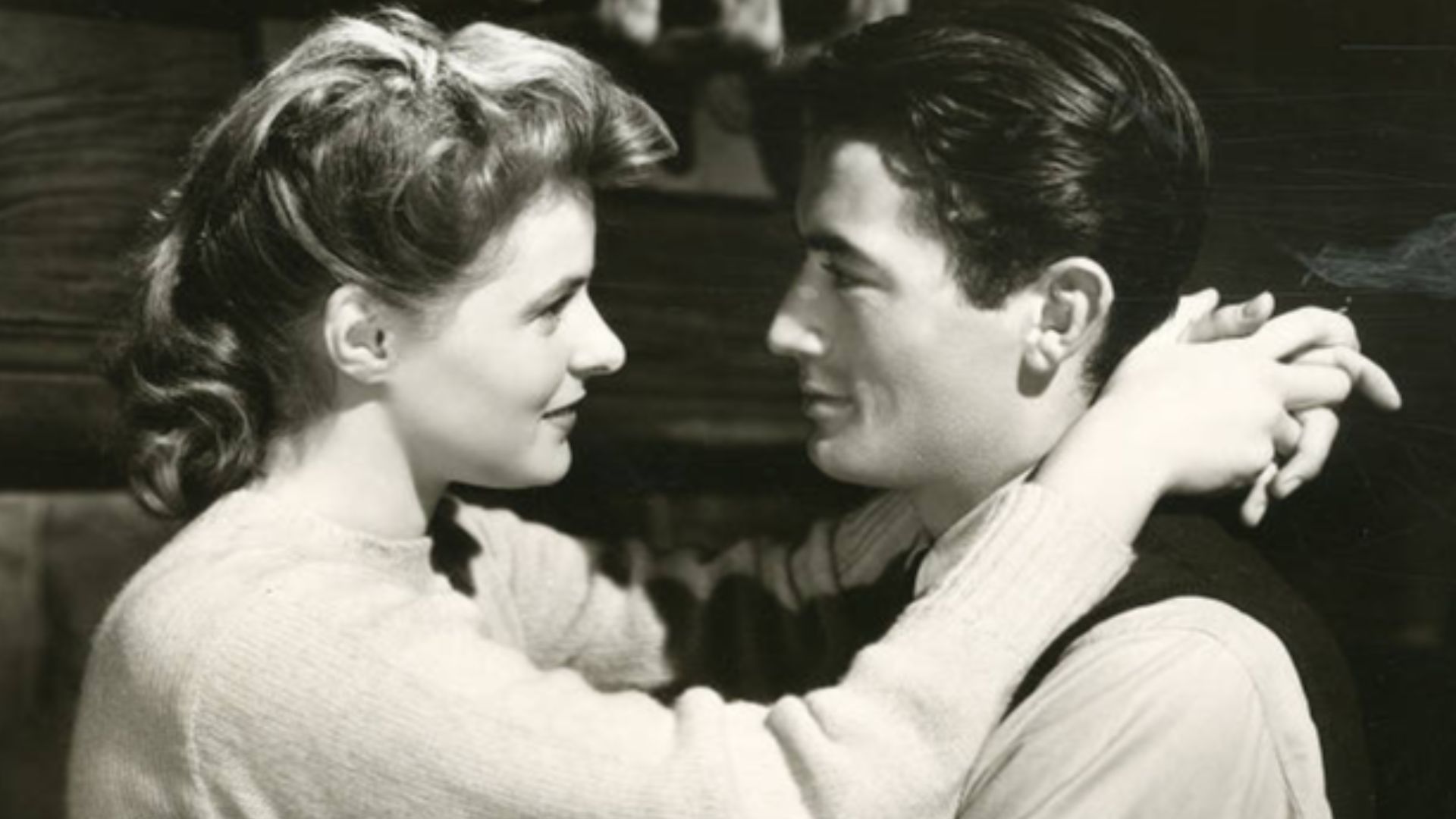 Ingrid Bergman and Gregory Peck in the American's psychological thriller film Spellbound (1945).
Subjects: motion pictures, actors