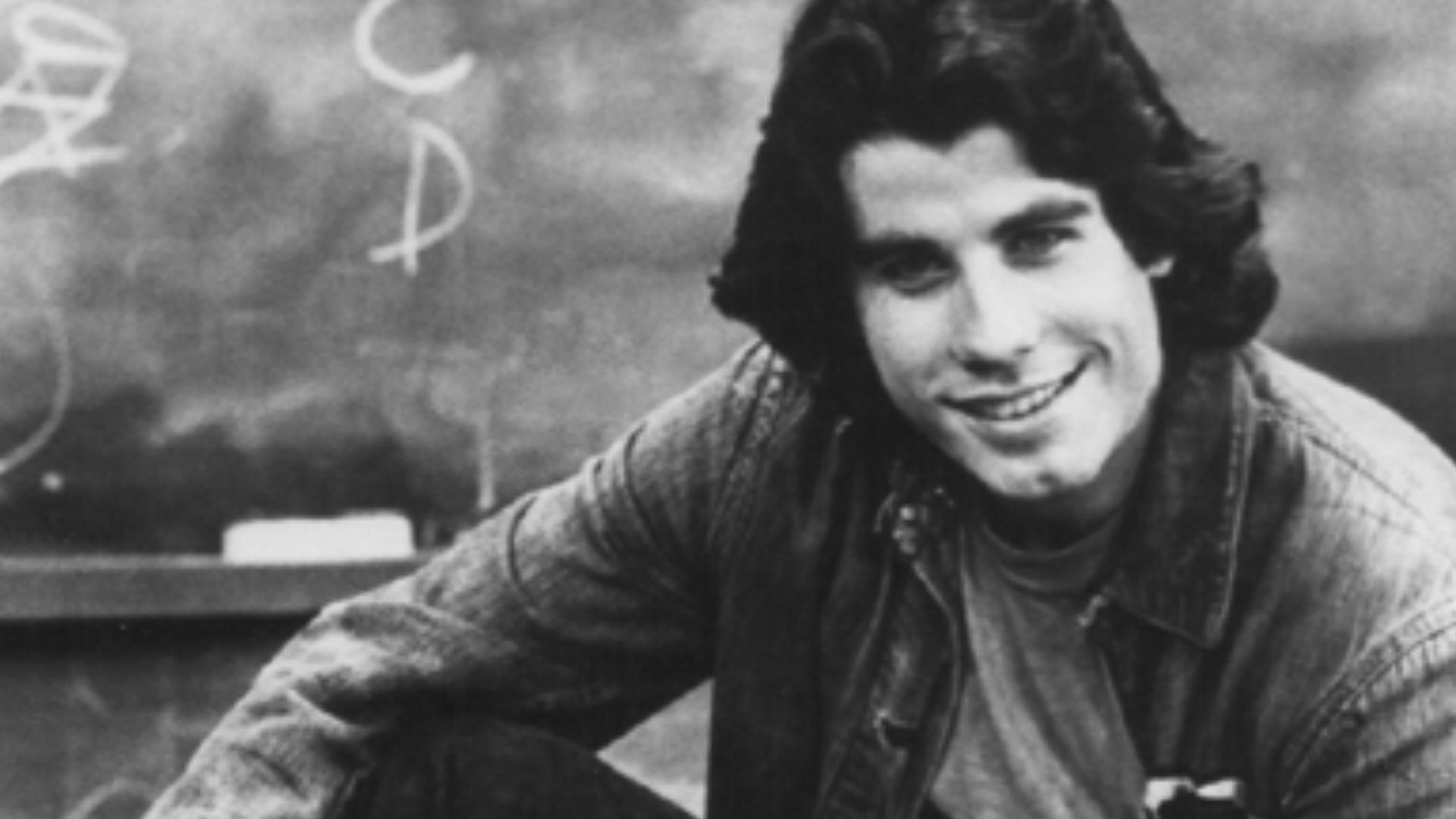 Publicity photo of American actor John Travolta promoting his role on the ABC television series Welcome Back, Kotter.