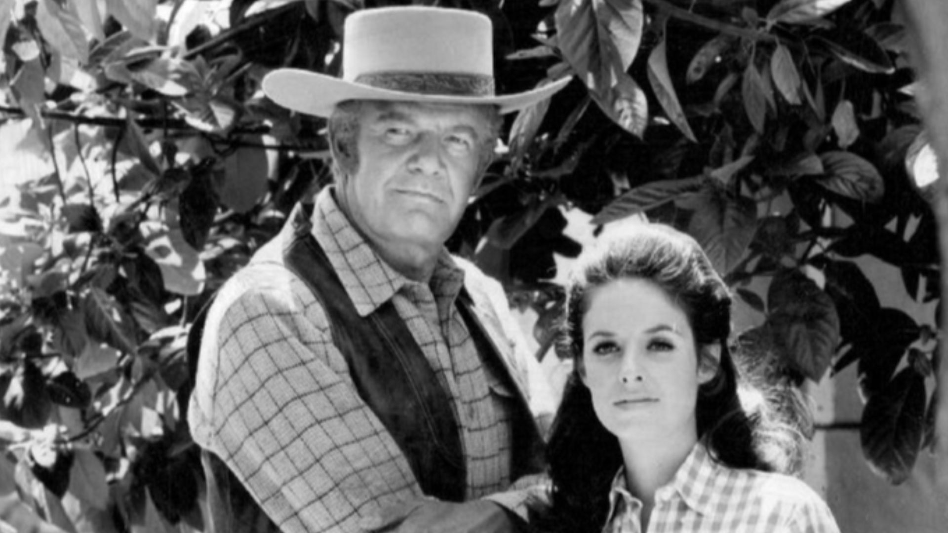 Photo of Andrew Duggan and Elizabeth Baur from the premiere of the television program Lancer.
