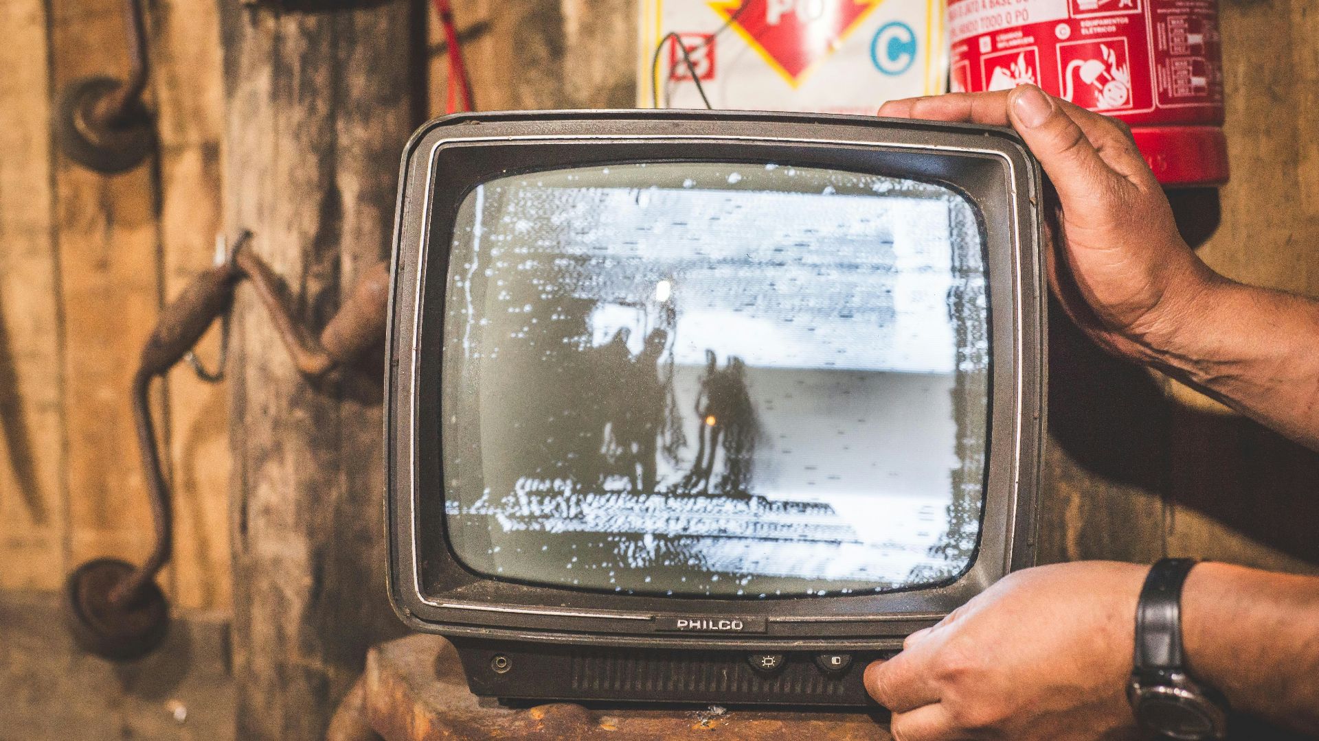 black CRT television