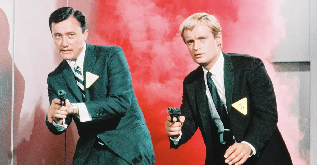 Screenshot of actors Robert Vaught and David McCallum in NBC’s The Man From U.N.C.L.E. (1964-1968)