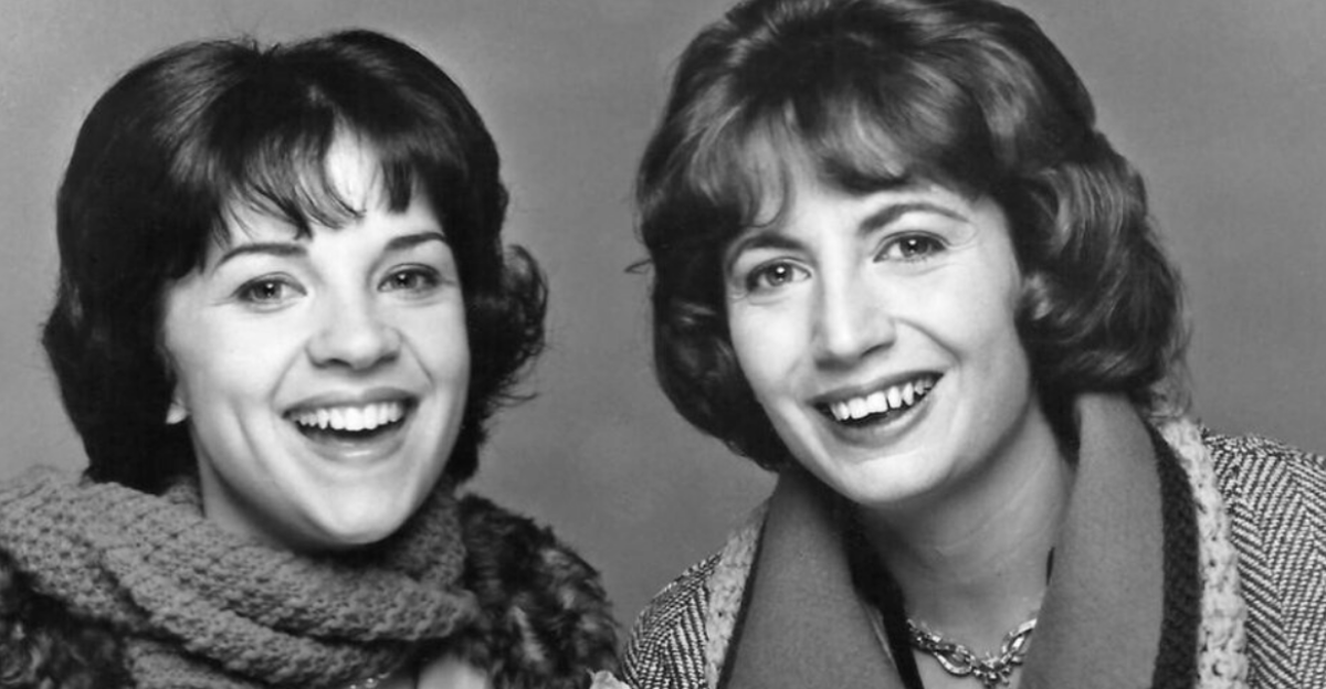 Publicity photo of Cindy Williams and Penny Marshall from the television show Laverne and Shirley.