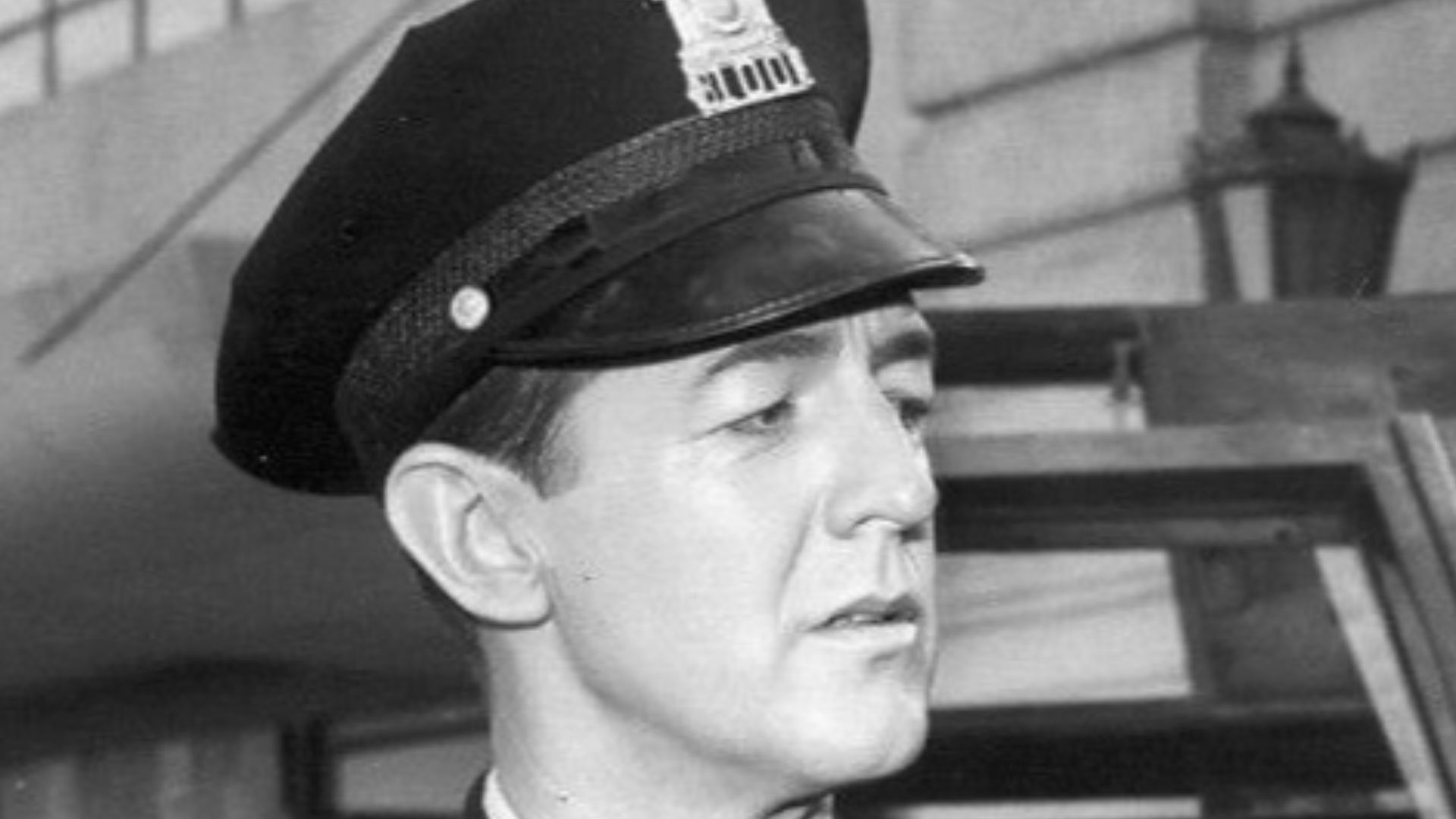 Photo of Orson Bean as Mr. Bevis and William Schallert as the policeman from the Twilight Zone episode
