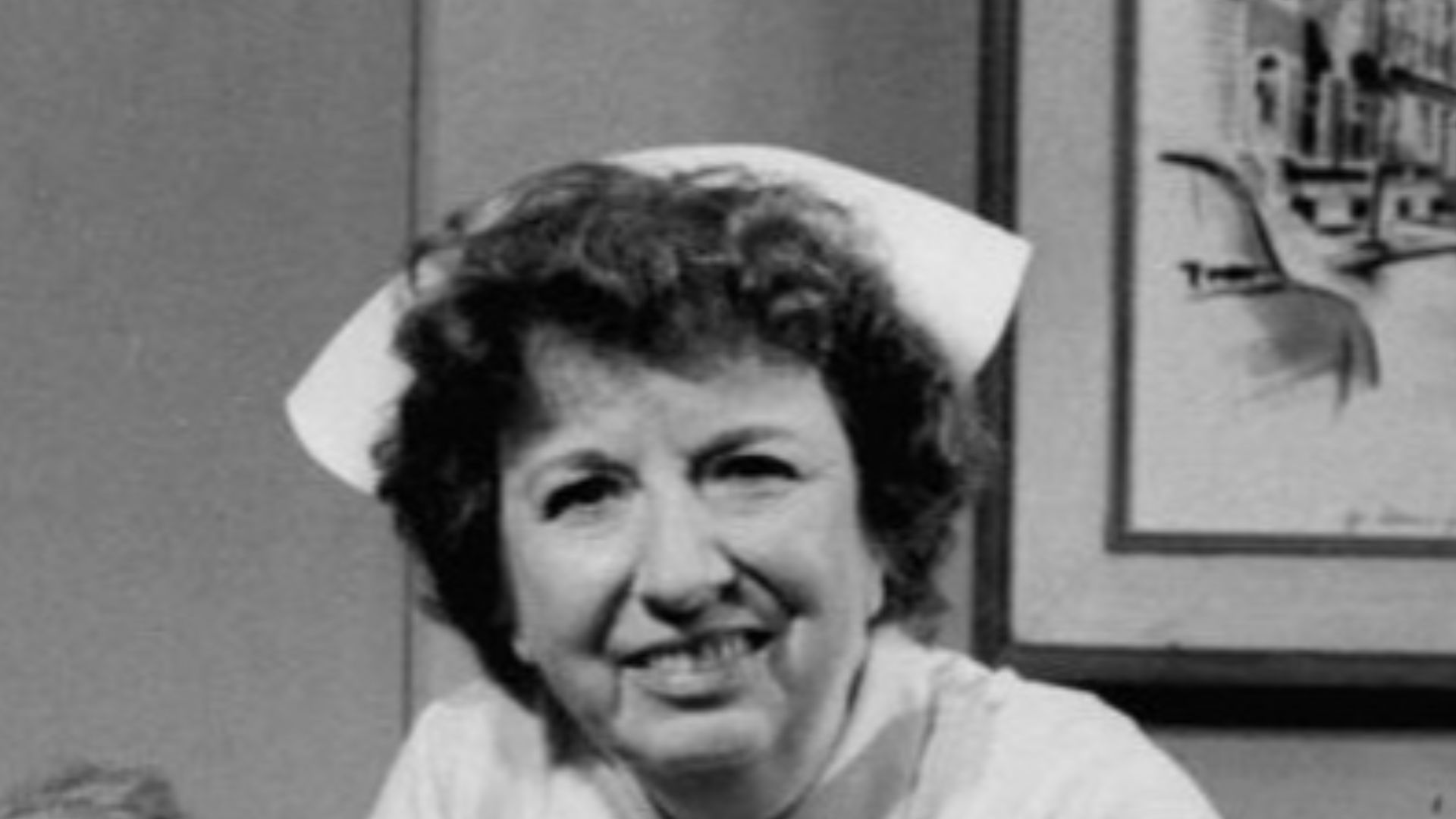 Main cast photo from the television program Doc.  Front: Elizabeth Wilson (Annie Bogert), Barnard Hughes (Joe