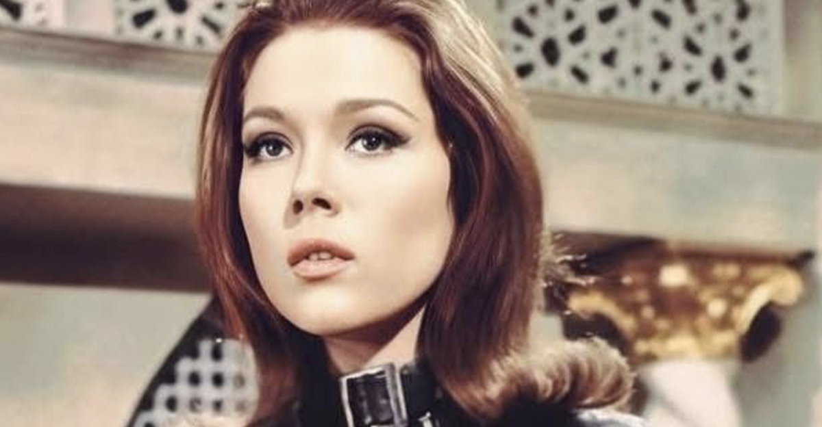 Young Diana Rigg with red hair