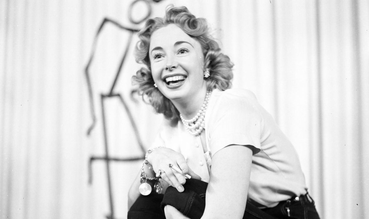LOS ANGELES - MAY 15, 1955: Actress Audrey Meadows on stage during the 