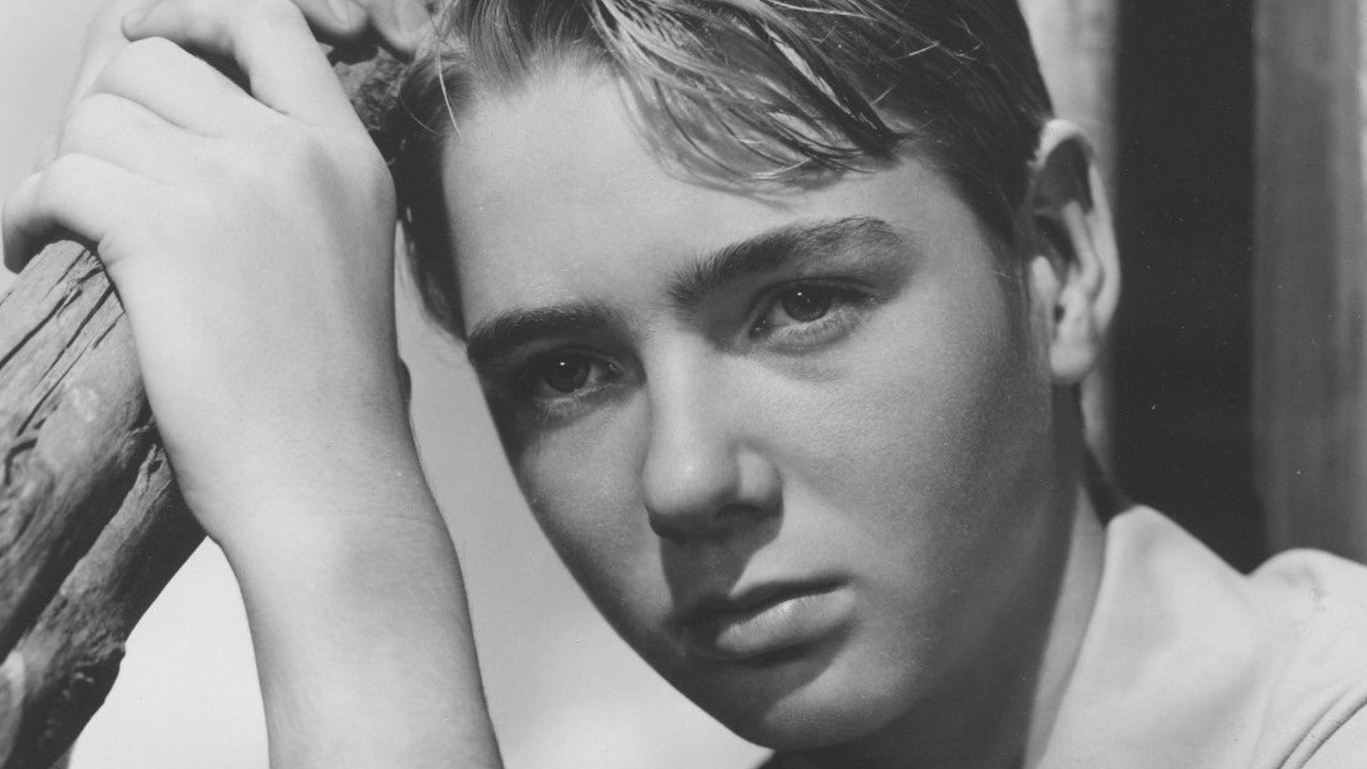 Publicity photo of Claude Jarman Jr taken for film Intruder in the Dust (1949). See also film still. No copyright notice.