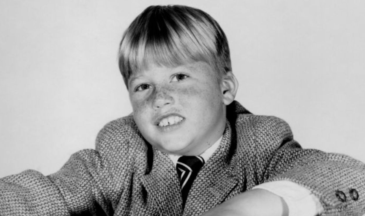 Publicity portrait of child actor Teddy Rooney (1950-2016) (as 'Andrew Andy Hardy Jr.') in the film 'Andy Hardy Comes Home', 1958, United States. 