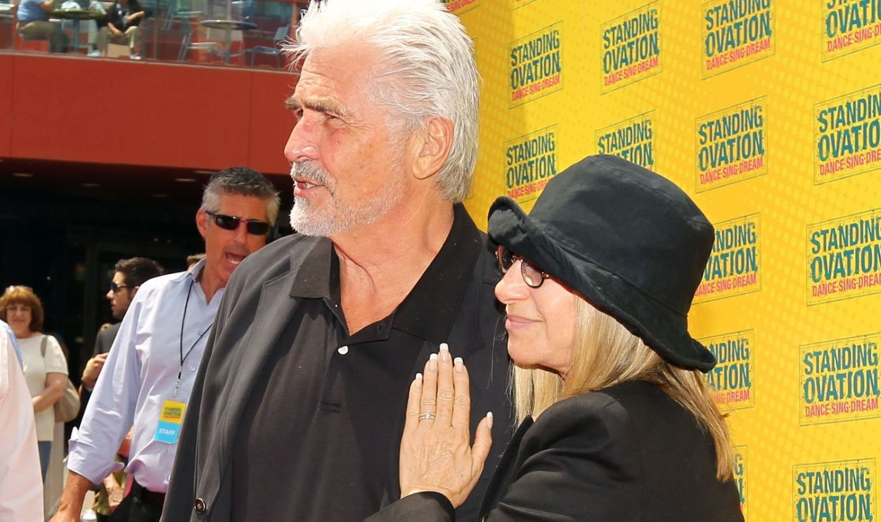 Producer James Brolin (L) and singer Barbra Streisand arrive at the premiere of 