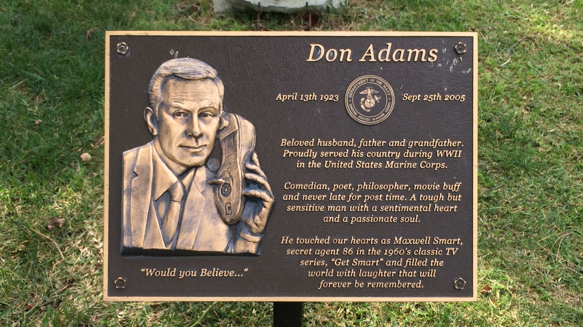 Grave of Don Adams at Hollywood Forever.