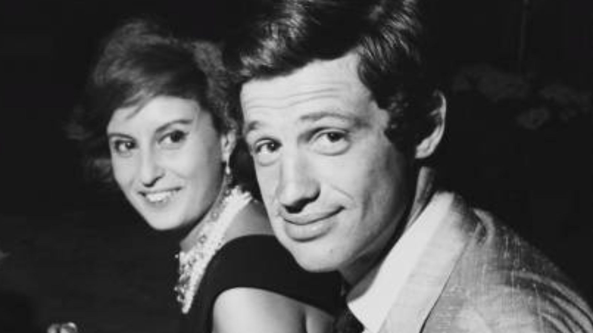 French actor Jean-Paul Belmondo with a friend in the Via Veneto, Rome, Italy, during the filming of Lettere di una novizia, 1960.