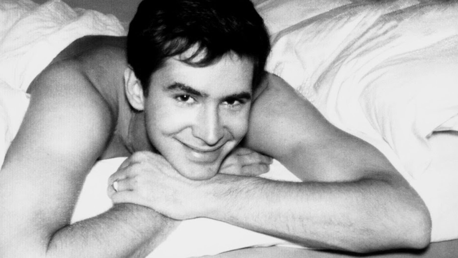 Anthony Perkins photographed by Tab Hunter at his Shoreham Drive apartment, 1958