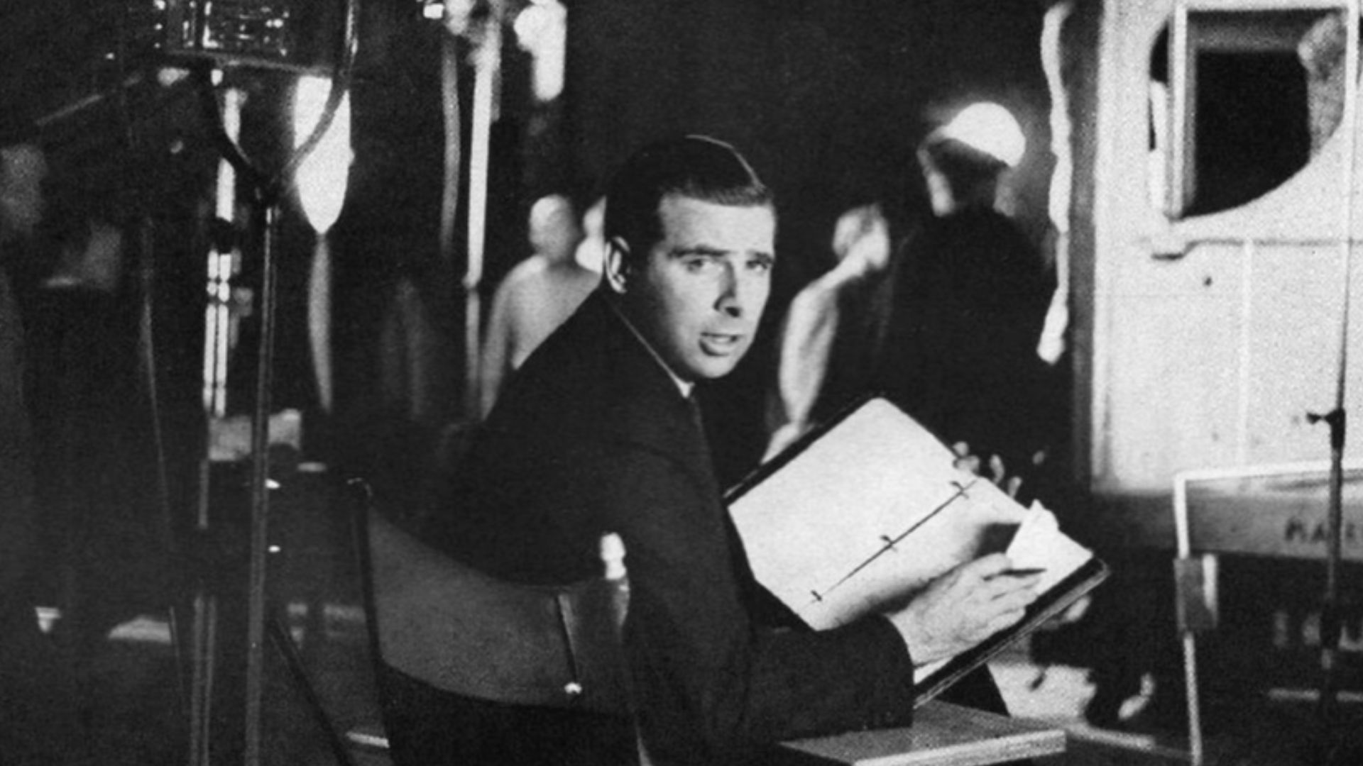 A photograph of Gene Roddenberry from 1961, used to advertise for Mutual of New York. Advertisement published in Look magazine.