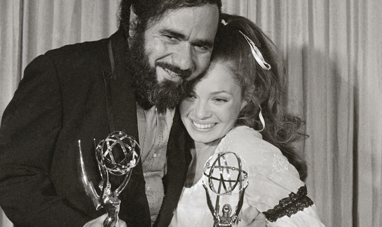Actors Karen Valentine and Michael Constantine with Their Emmies 515103456