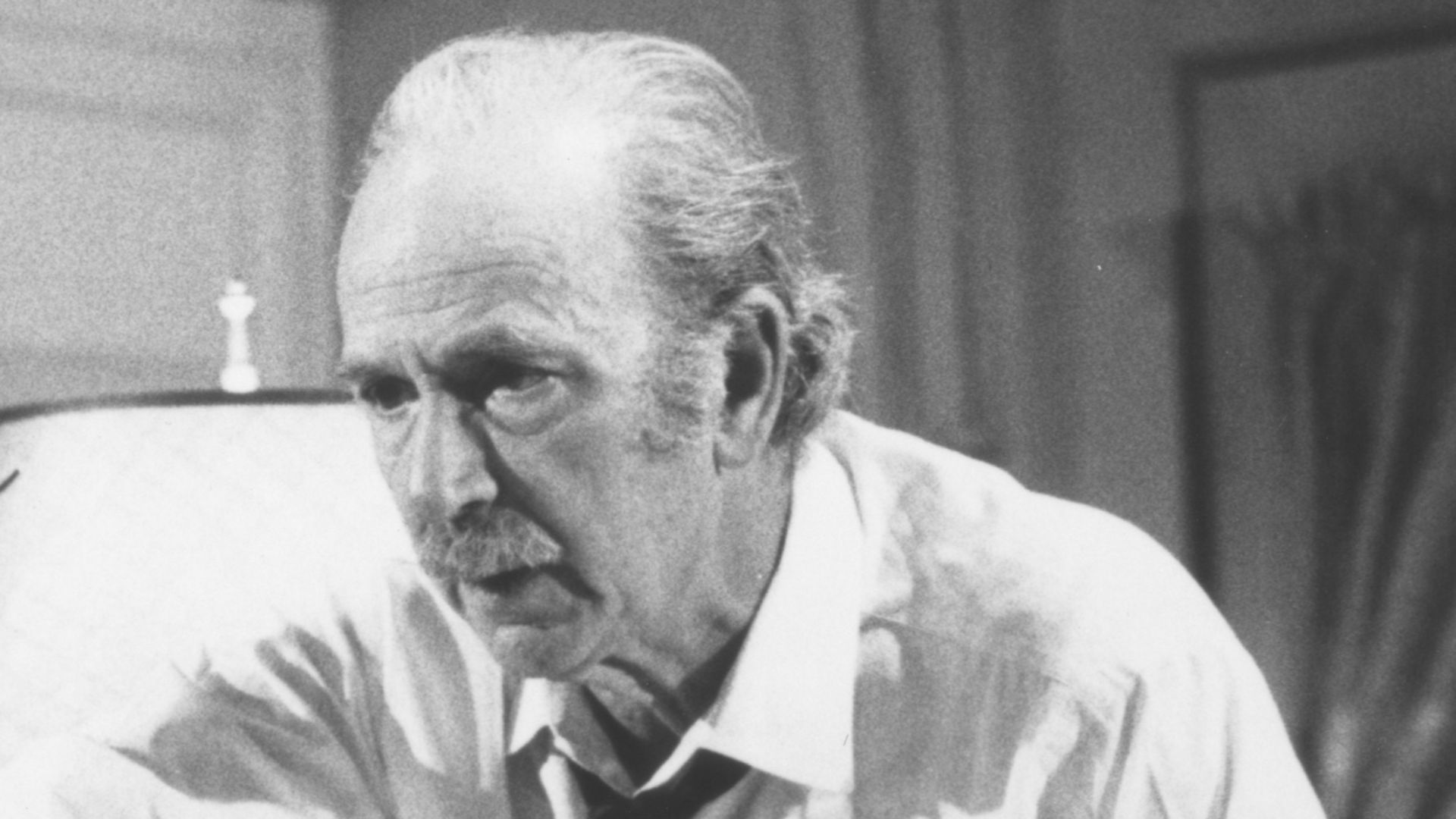 Publicity photograph taken on the production set of The Sad and Lonely Sundays, a second unsold pilot of the abandoned medical drama television project The Oath.  Pictured were Sam Jaffe (left) and Jack Albertson, who appeared in Willy Wonka and the Choco
