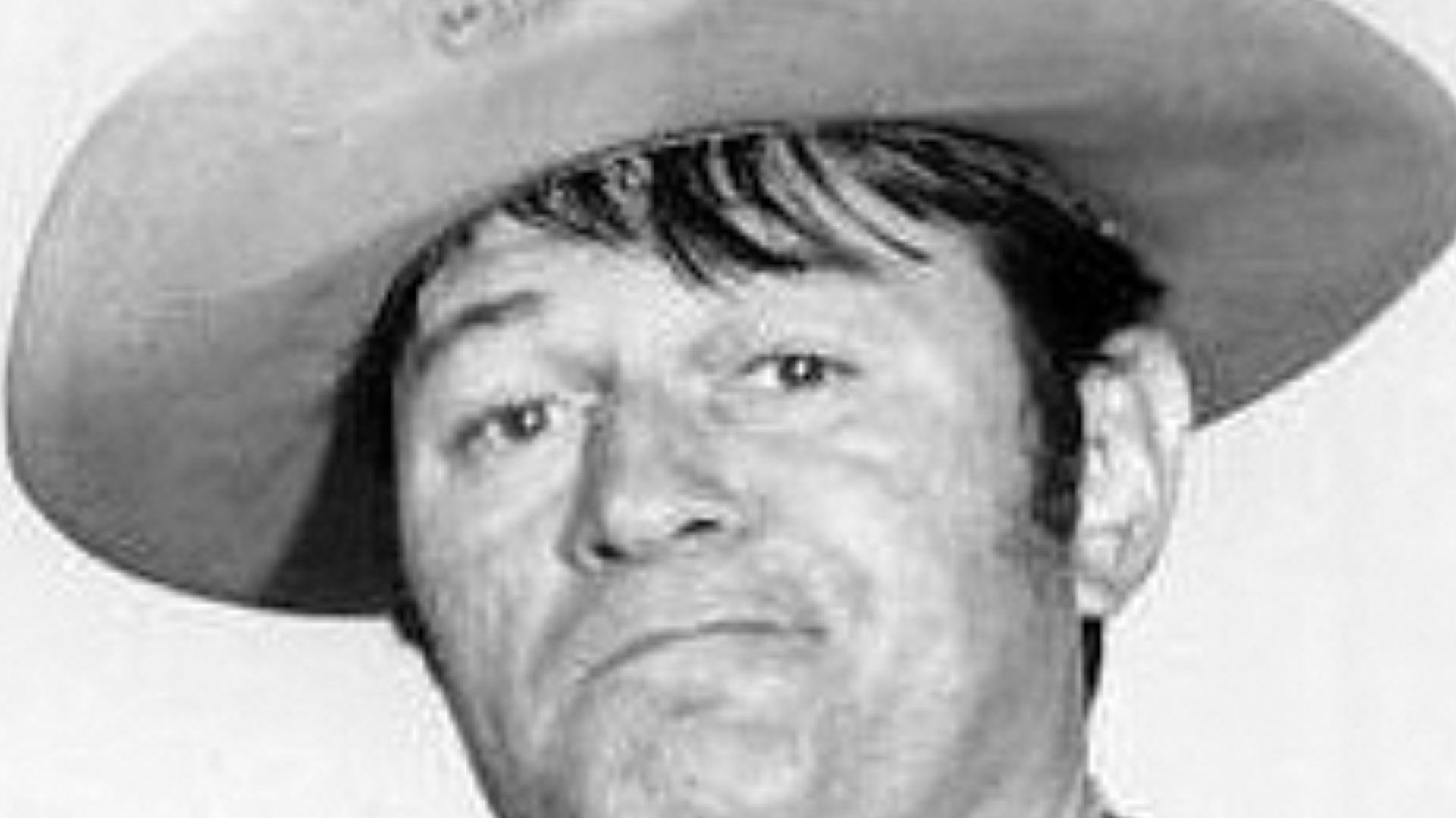Main cast photo from the television program F Troop.  Standing from left: Forrest Tucker and Larry Storch. Seated: Ken Berry and Melody Patterson.