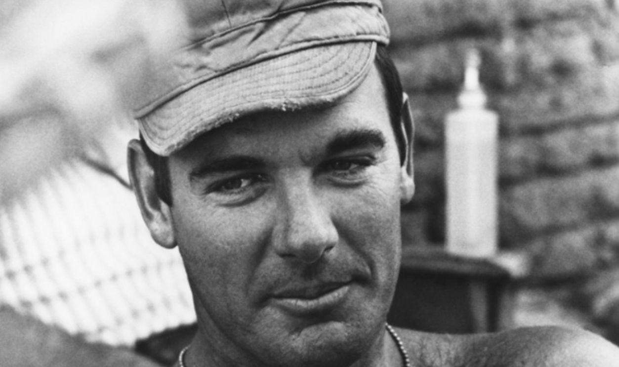 American actor James Best (1926 - 2015) as Niergaard on the set of the war film 'The Mountain Road', 1960. 