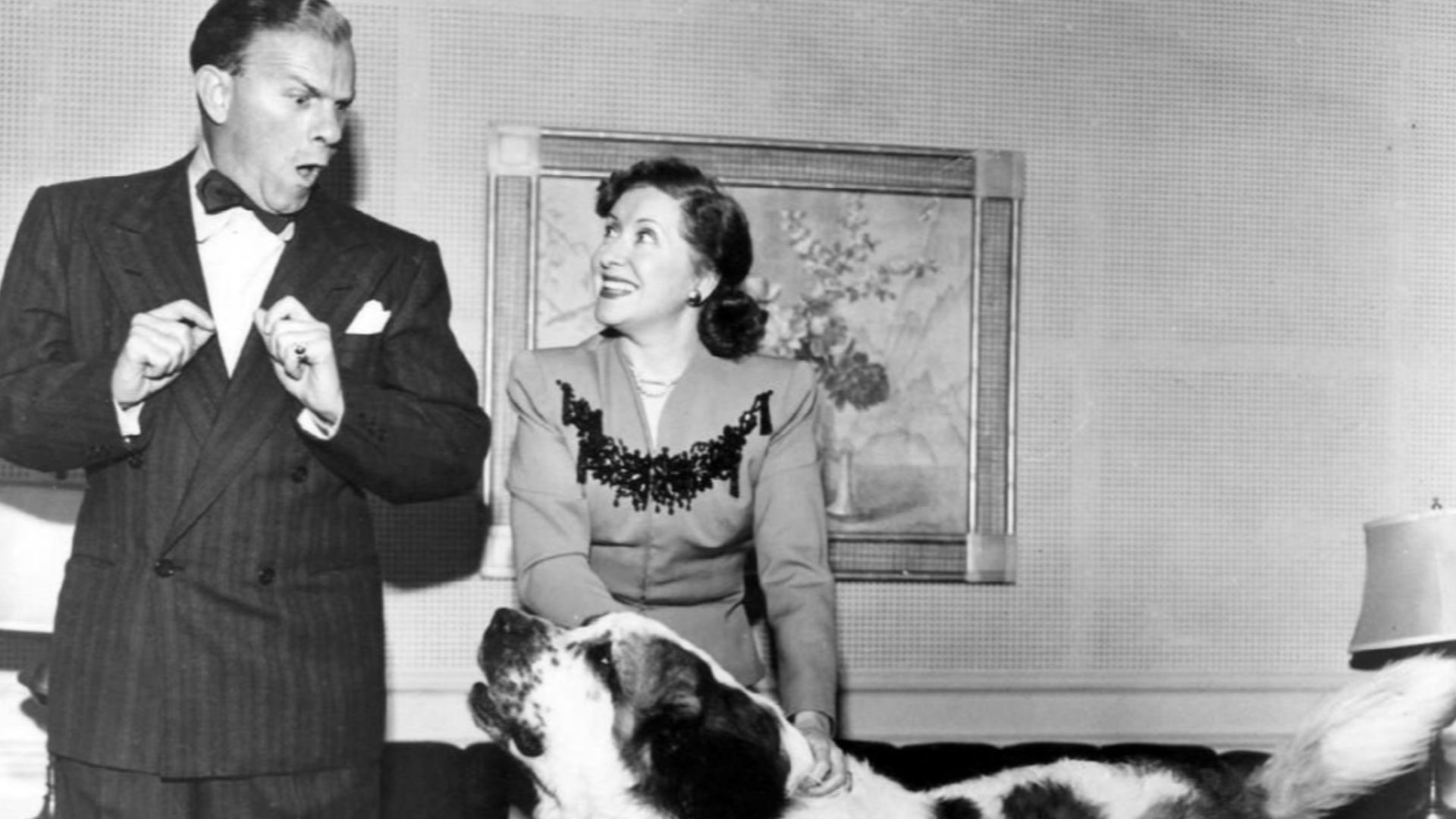 Photo of George Burns and Gracie Allen from their radio show.