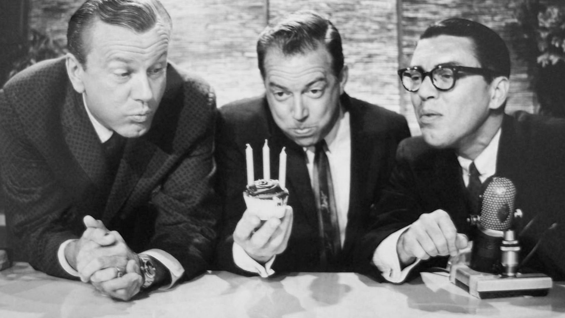 Photo of (from left) Jack Paar, Hugh Downs and Jose Melis from the Jack Paar Tonight Show. Downs was the announcer and Melis was the bandleader for the time Paar hosted the program.