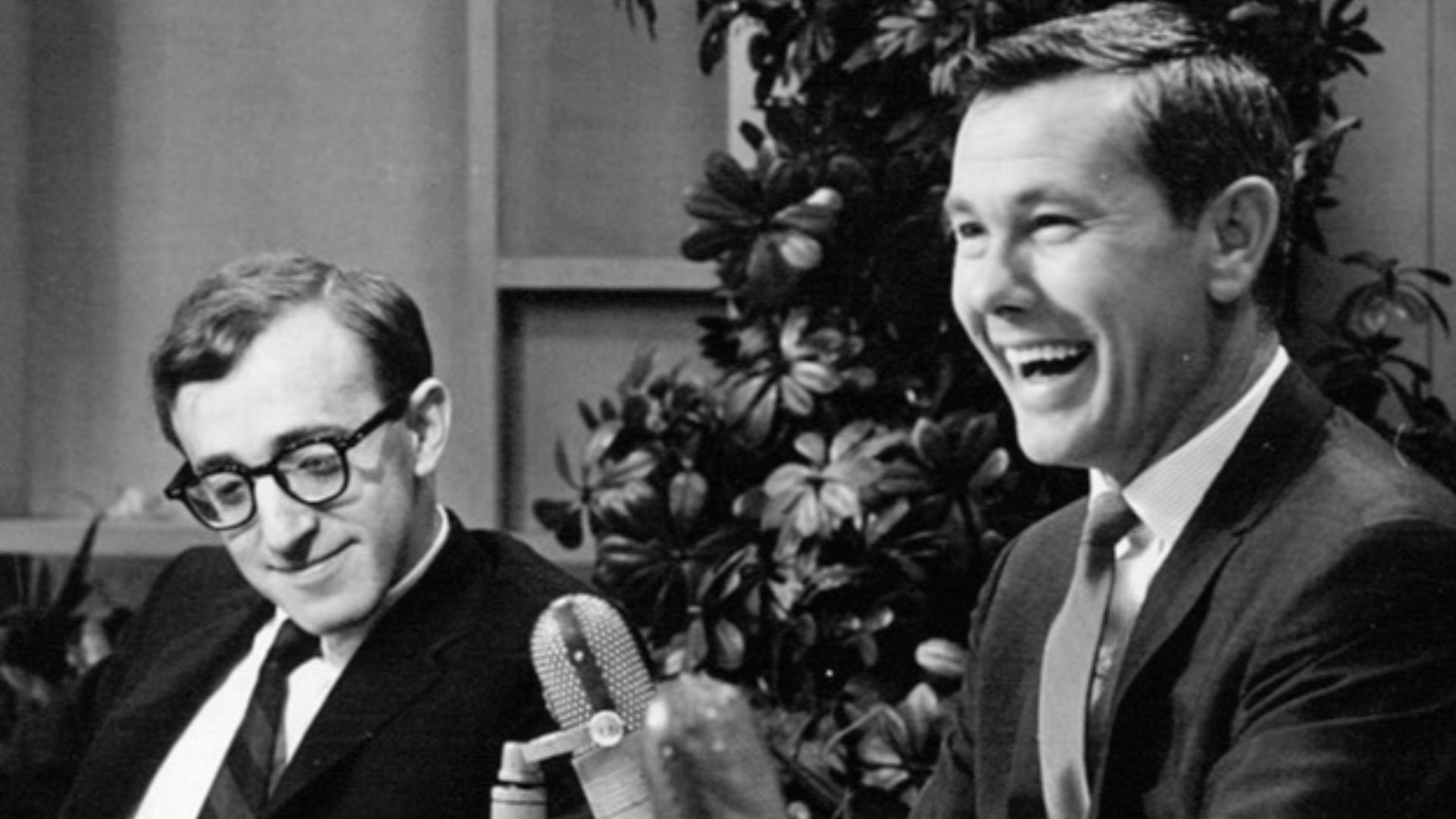 Photo of Johnny Carson and guest Woody Allen from The Tonight Show.