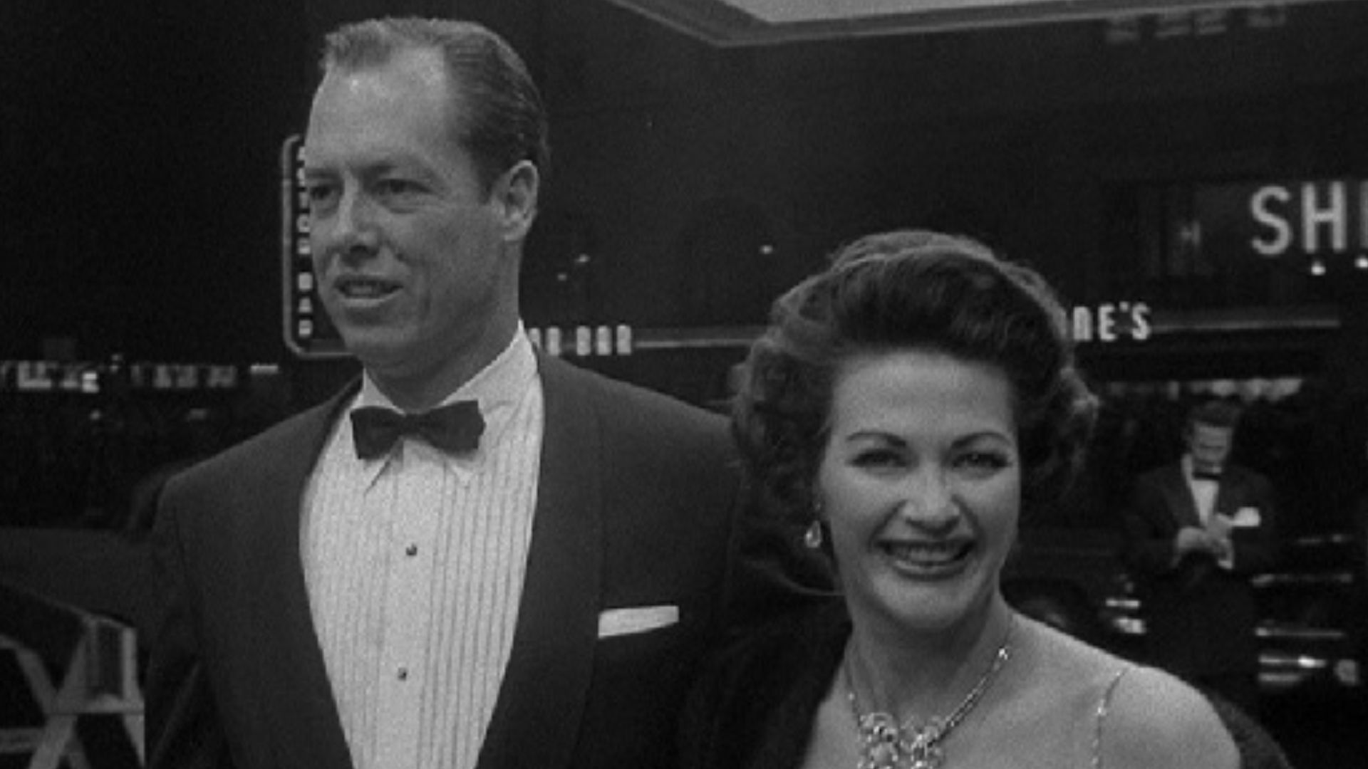 Yvonne De Carlo and her husband Bob Morgan at the New York premiere of The Ten Commandments.