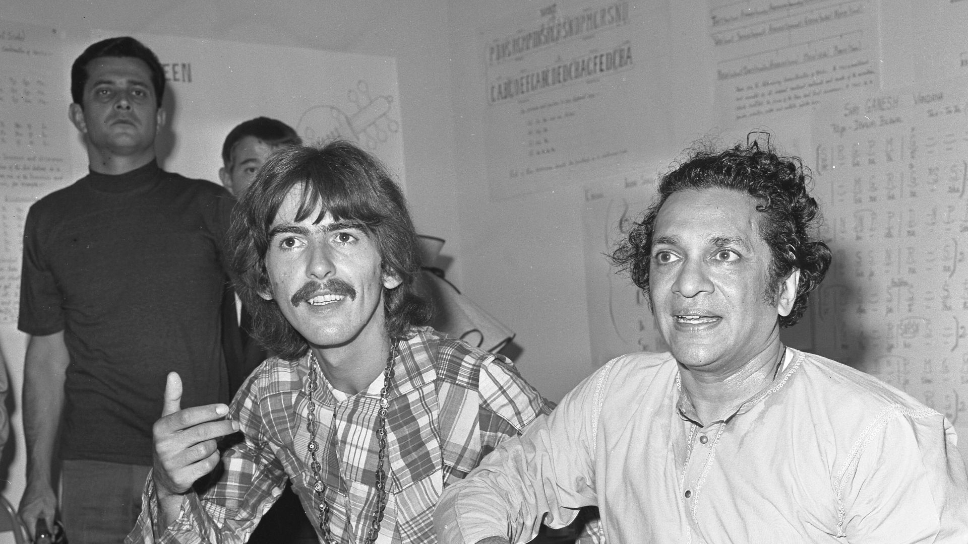 Ravi Shankar with his student George Harrison in Los Angeles in 1967