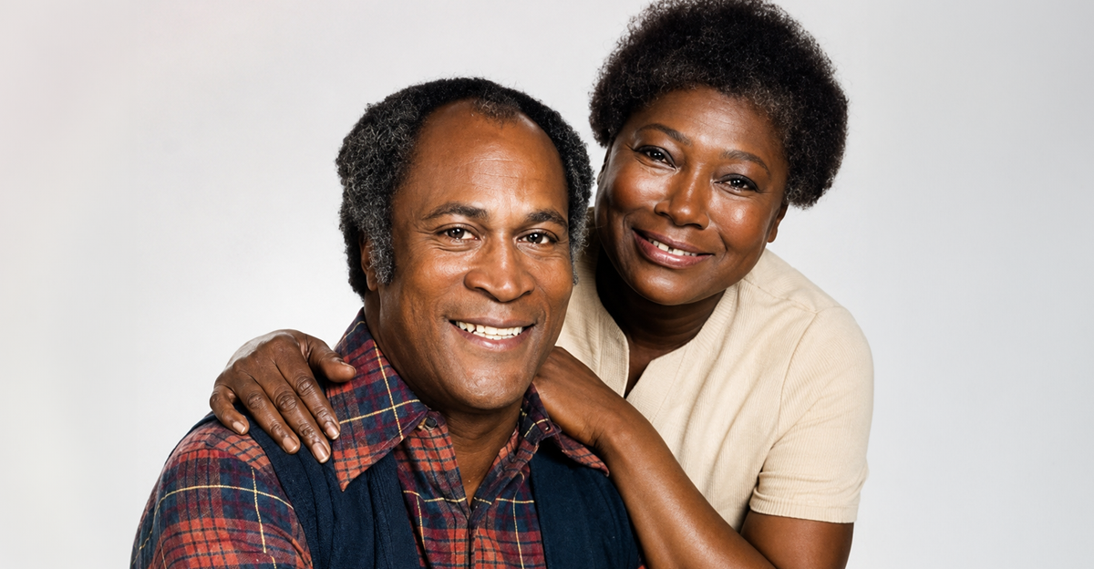 Publicity photo from Good Times. Pictured are John Amos (James) and Esther Rolle (Florida). This was for the premiere of the show.