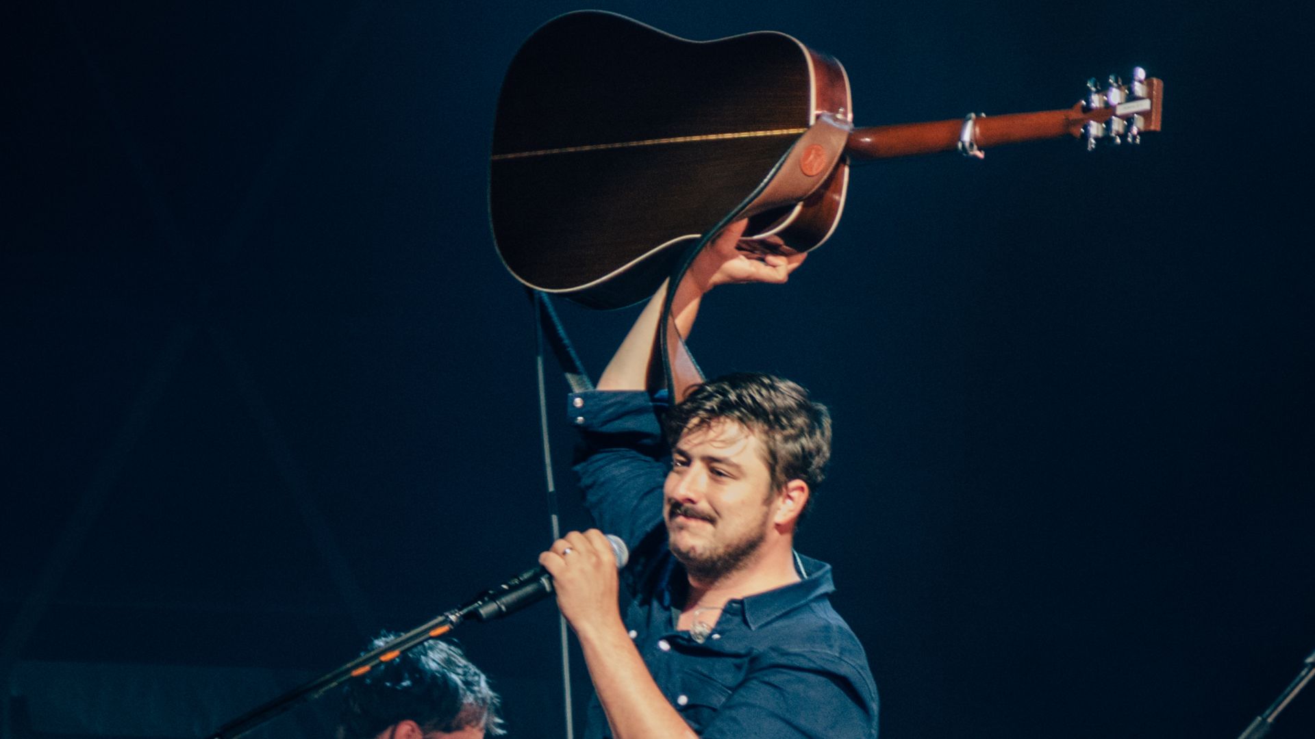 Marcus Mumford, performing during Gentleman of the Road stopover at Aviemore, Scotland in 2015