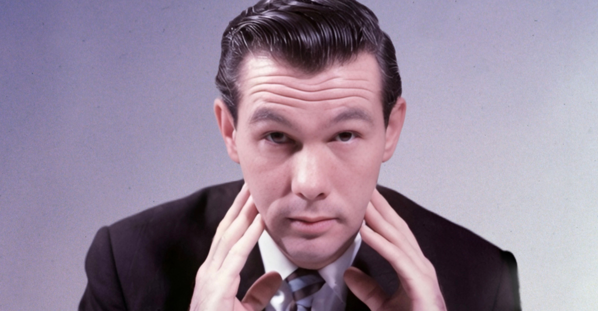 1965, Studio headshot portrait of Johnny Carson