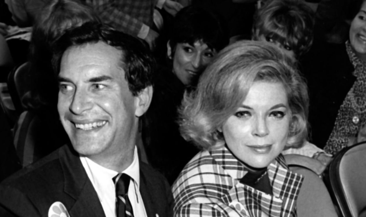 SANTA MONICA, CA - JUNE 2: Martin Landau and Barbara Bain attend Eugene McCarthy Campaign Rally on June 2, 1968 at the Santa Monica Civic Auditorium in Santa Monica, California.