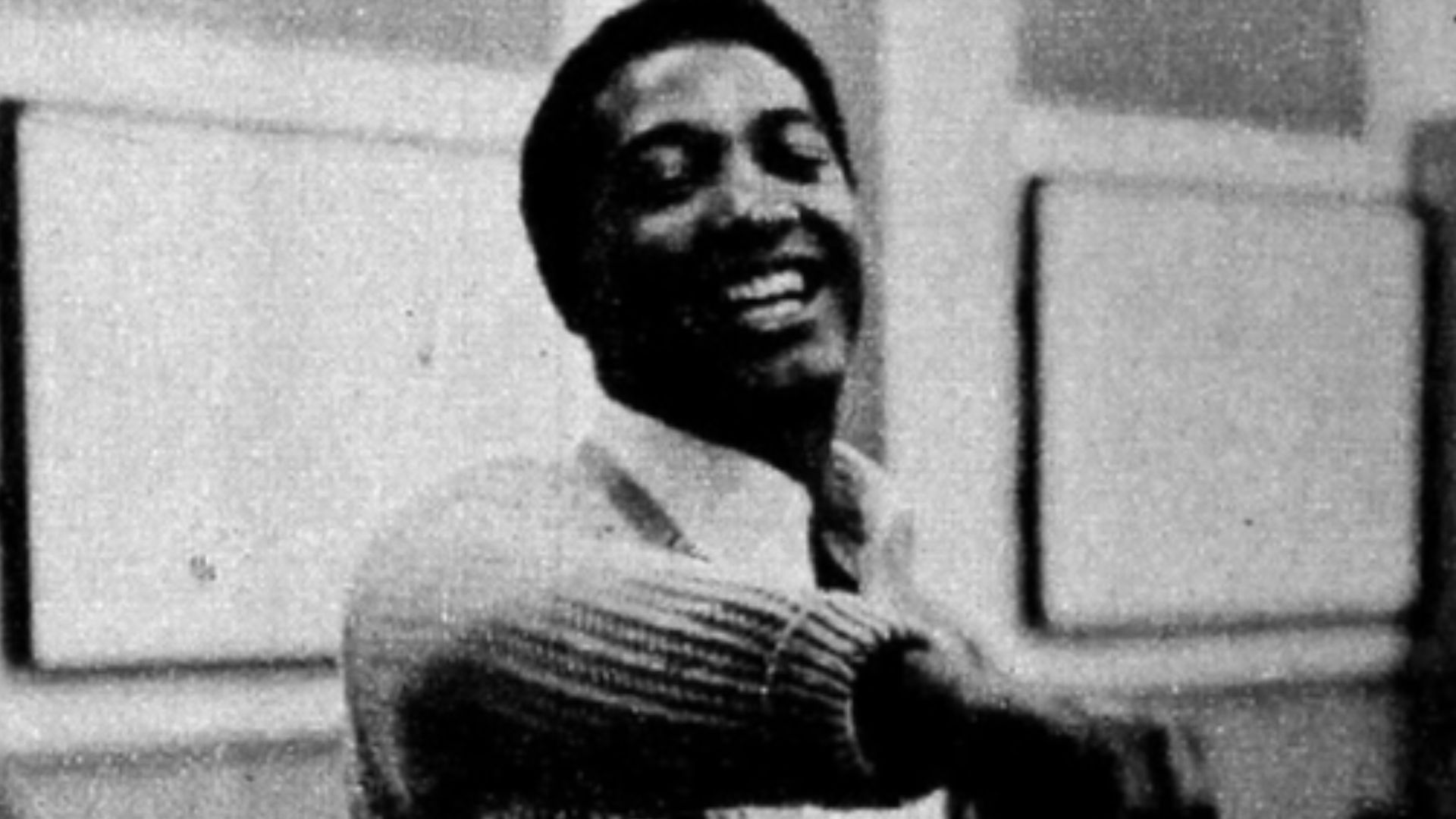 Photo of singer Sam Cooke in the recording studio in 1961.
