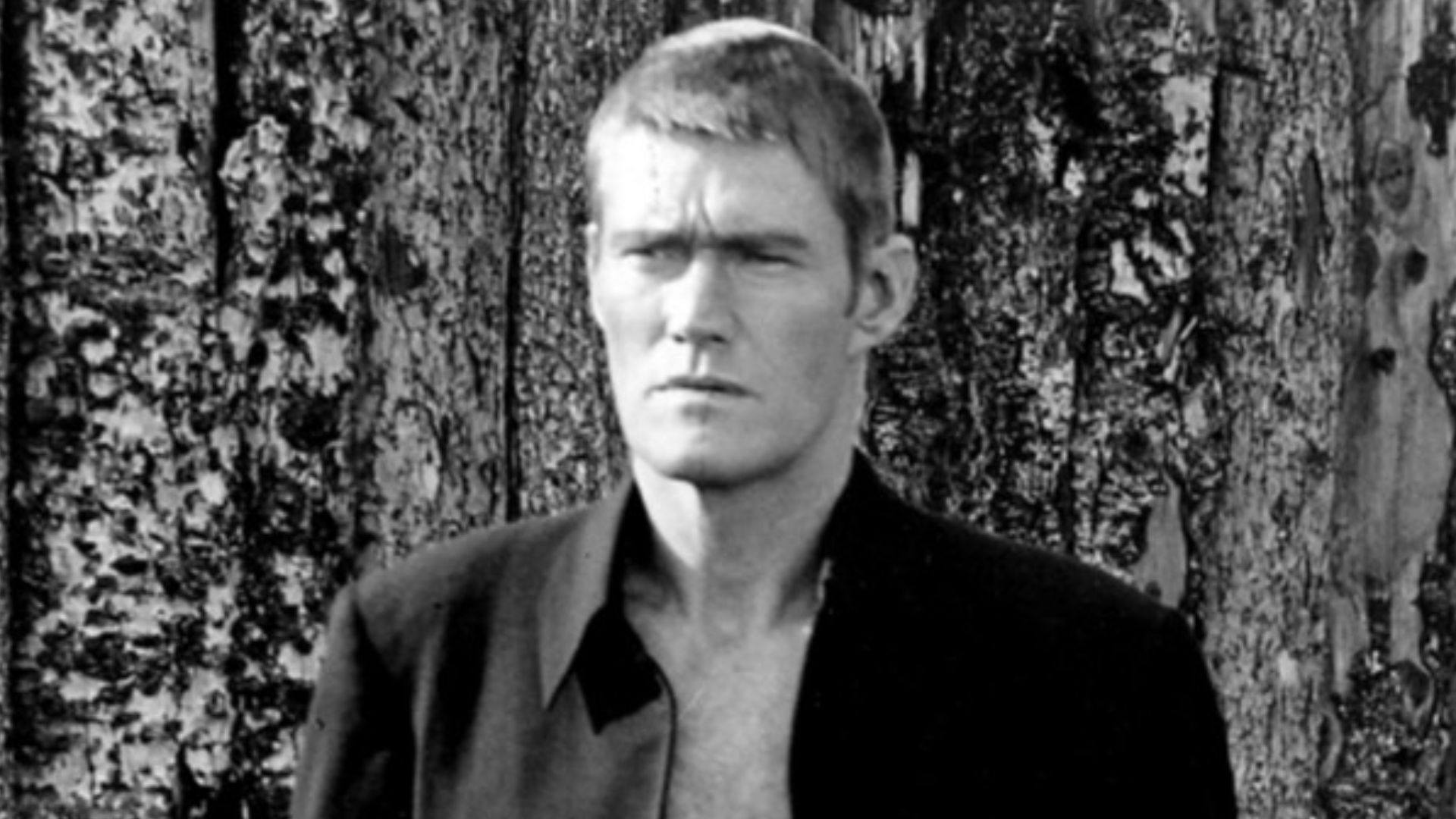 Photo of Chuck Connors as Jason McCord from the television program Branded.  McCord, an Army captain, was accused of cowardice, found guilty, and stripped of his military title. The sequence where he is cashiered out of the army was the opening sequence o