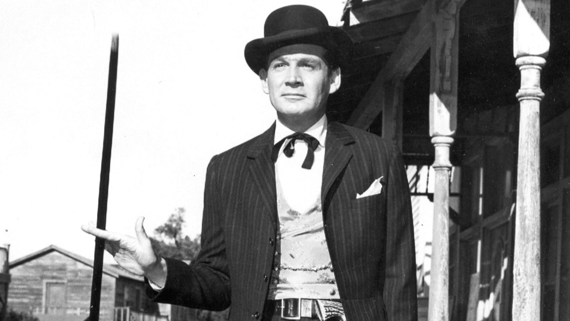 Photo of Gene Barry as Bat Masterson from the program premiere.