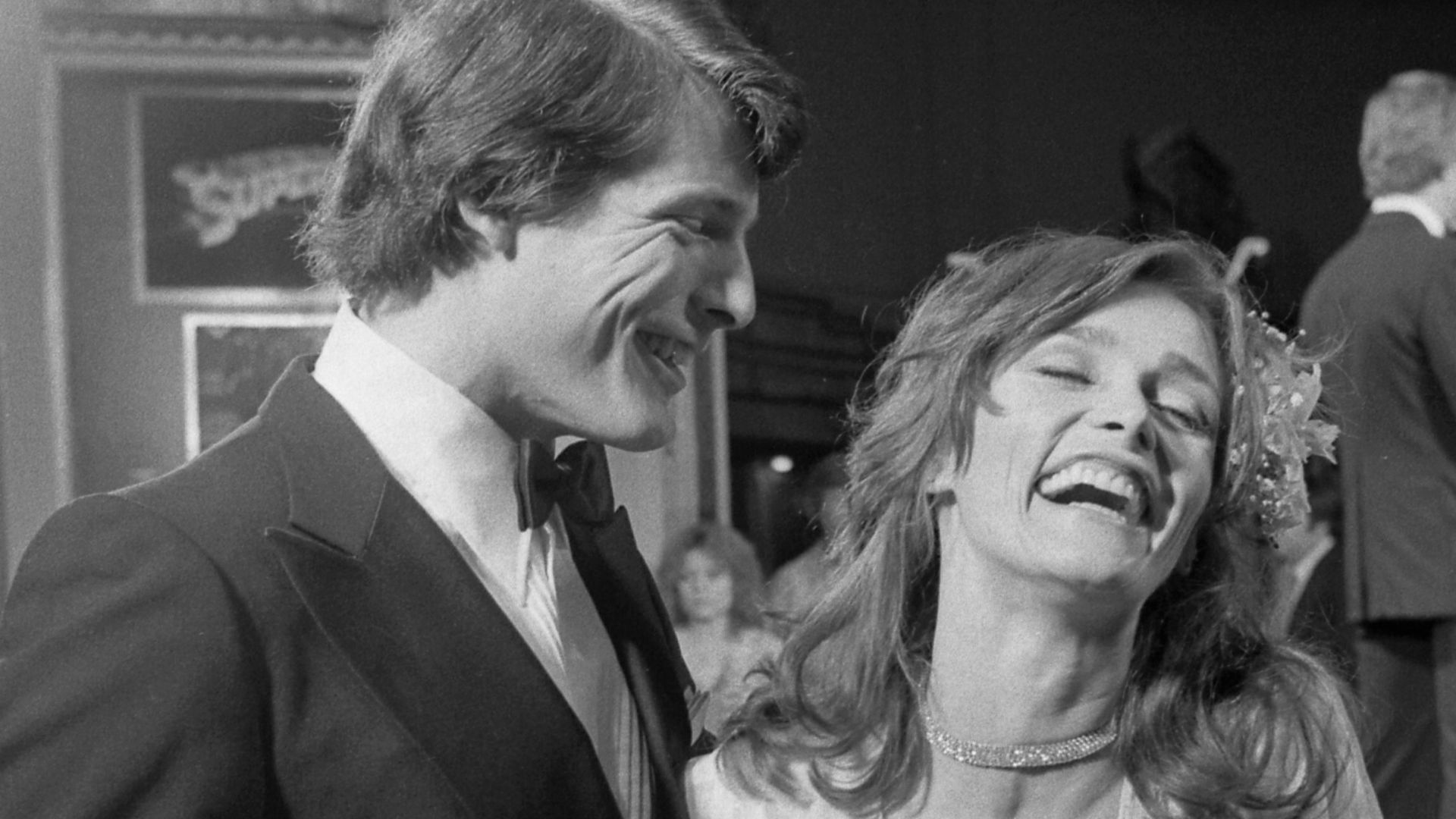 Superman stars Christopher Reeve and Margot Kidder, who plays Lois Lane, share a joke at the Hollywood premiere of the movie at Mann's Chinese Theater.