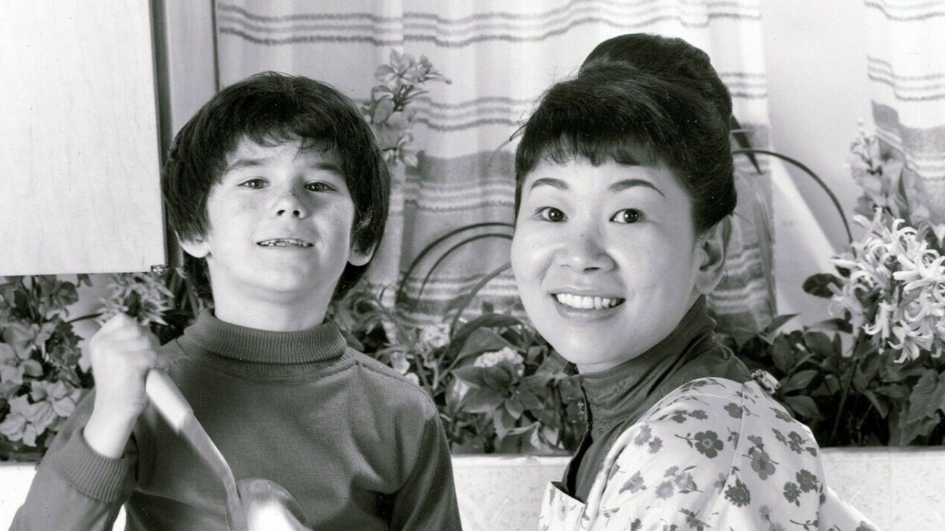 Press photo of Brandon Cruz and Miyoshi Umeki for the 1969–1972 television series The Courtship of Eddie's Father