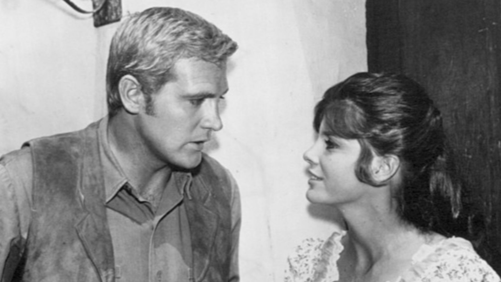 Photo of Lee Majors and Katharine Ross from the television series The Big Valley.