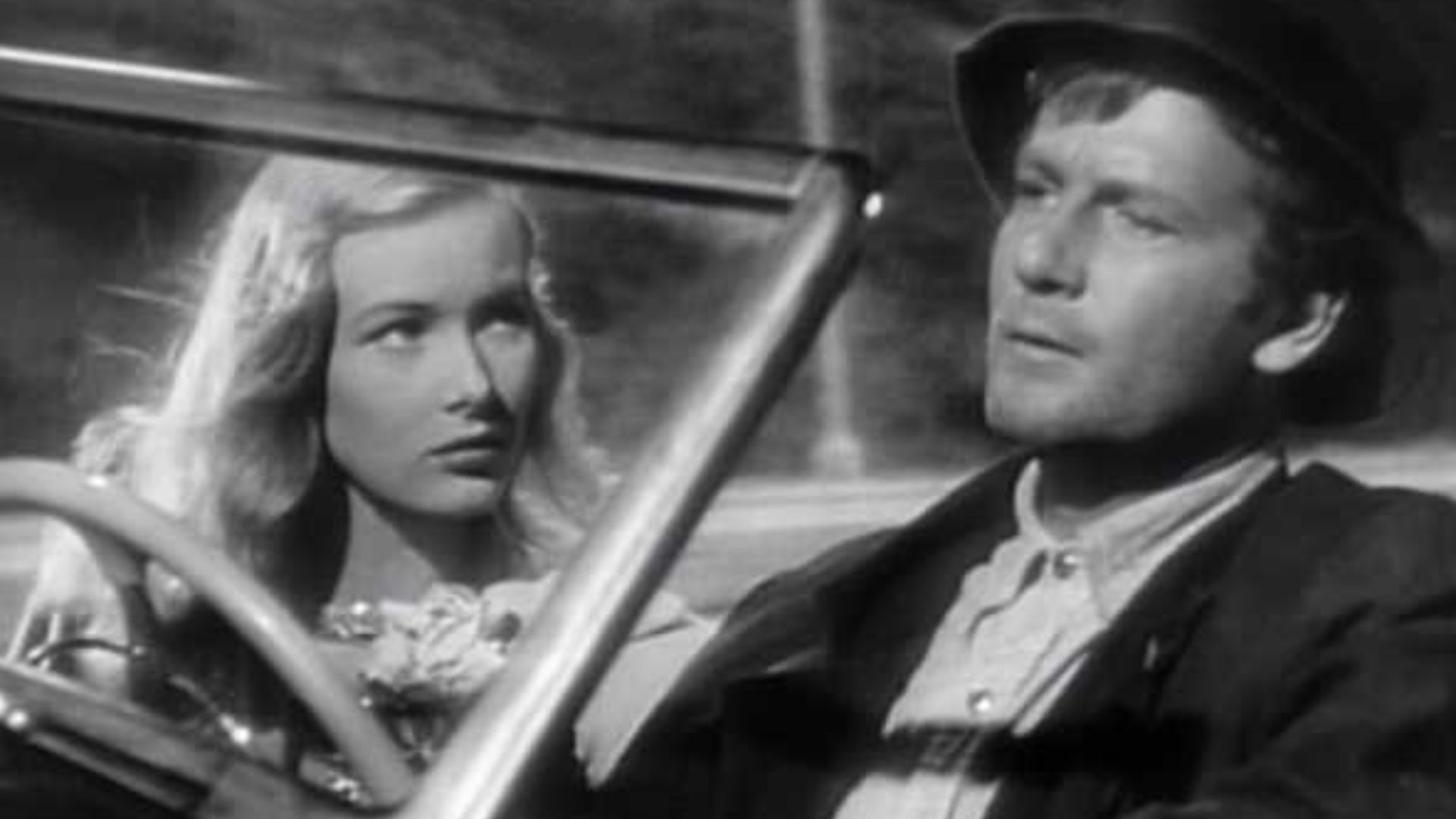 Cropped screenshot of Veronica Lake and Joel McCrea from Sullivan's Travels.