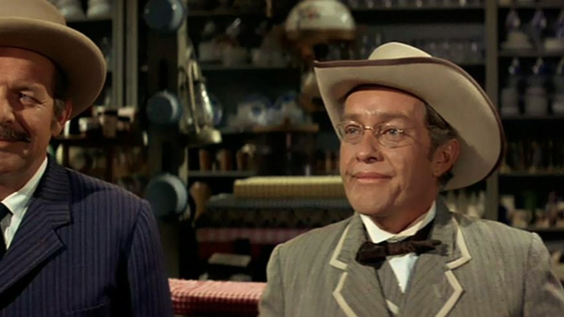 Gordon Jones (left) & Strother Martin in McLintock! (cropped screenshot)