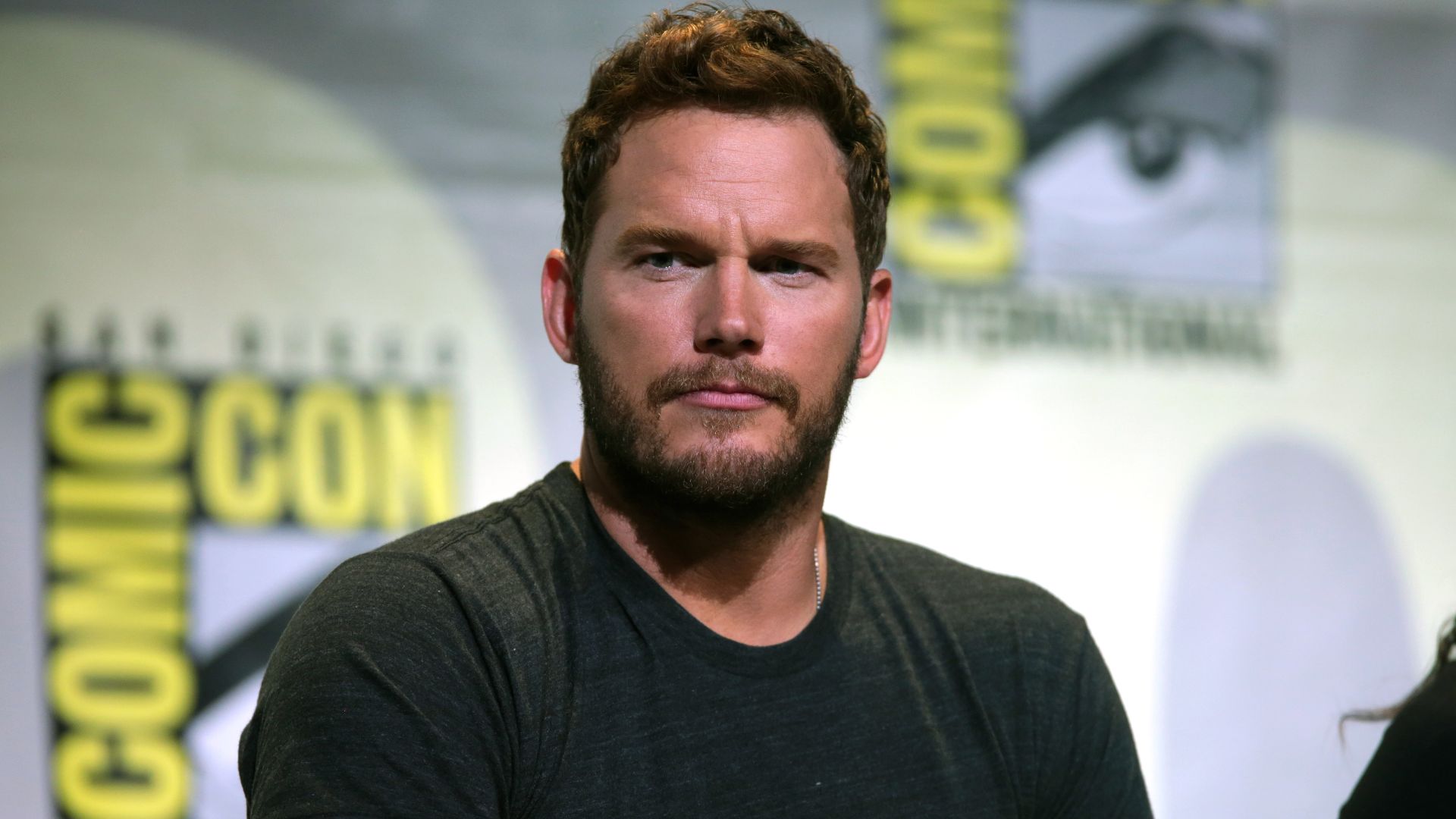 Chris Pratt speaking at the 2016 San Diego Comic Con International, for