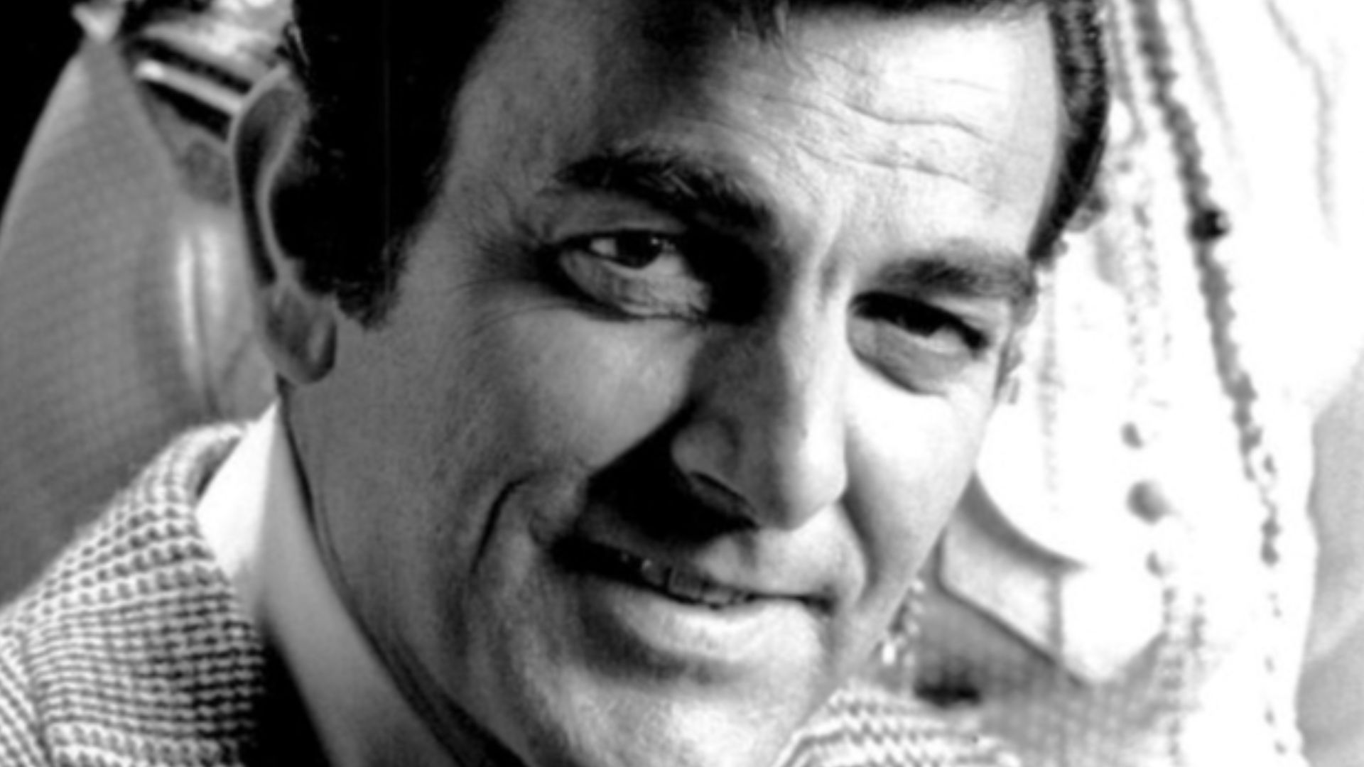 Photo of Mike Connors as Joe Mannix and Gail Fisher as Peggy Fair, his assistant, from the television program Mannix.