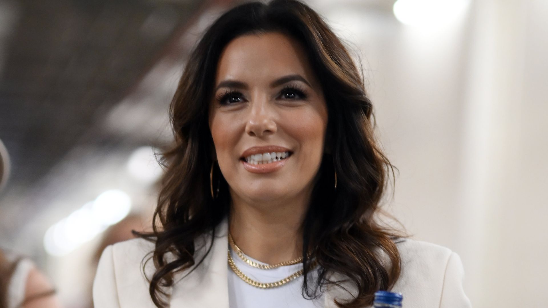 4 November 2022; Eva Longoria, Actress & Producer; Founder, Eva Longoria Foundation, during day three of Web Summit 2022 at the Altice Arena in Lisbon, Portugal. Photo by Stephen McCarthy/Web Summit via Sportsfile