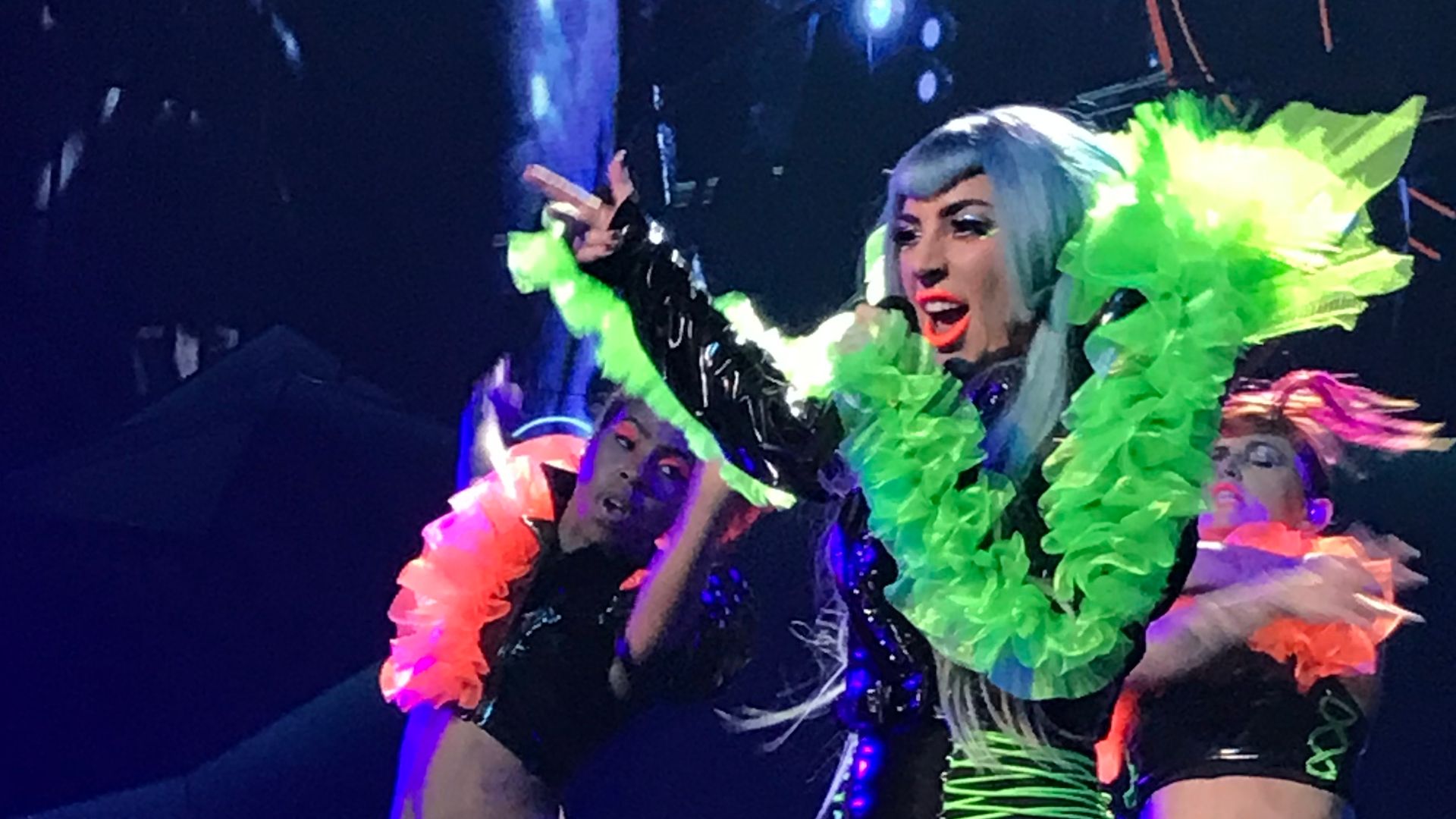 Gaga performing her track