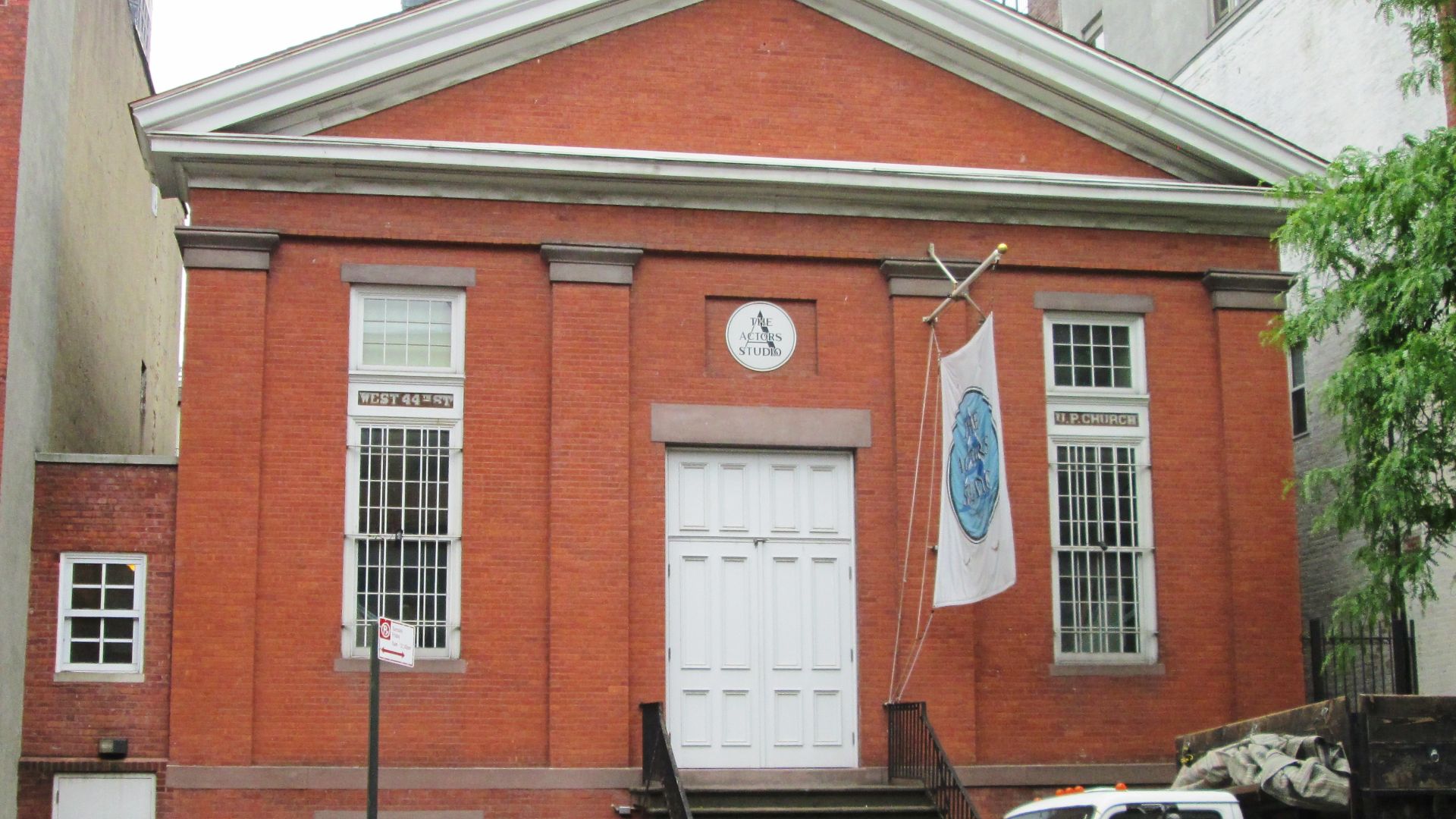 The Actors Studio at 432 West 44th Street in the Hell's Kitchen (Clinton) neighborhood of Manhattan, New York City was founded in 1947.  In 1955 the Studio bought the Greek Revival building which had been built in 1858 or 1859 for the Seventh Associate Pr